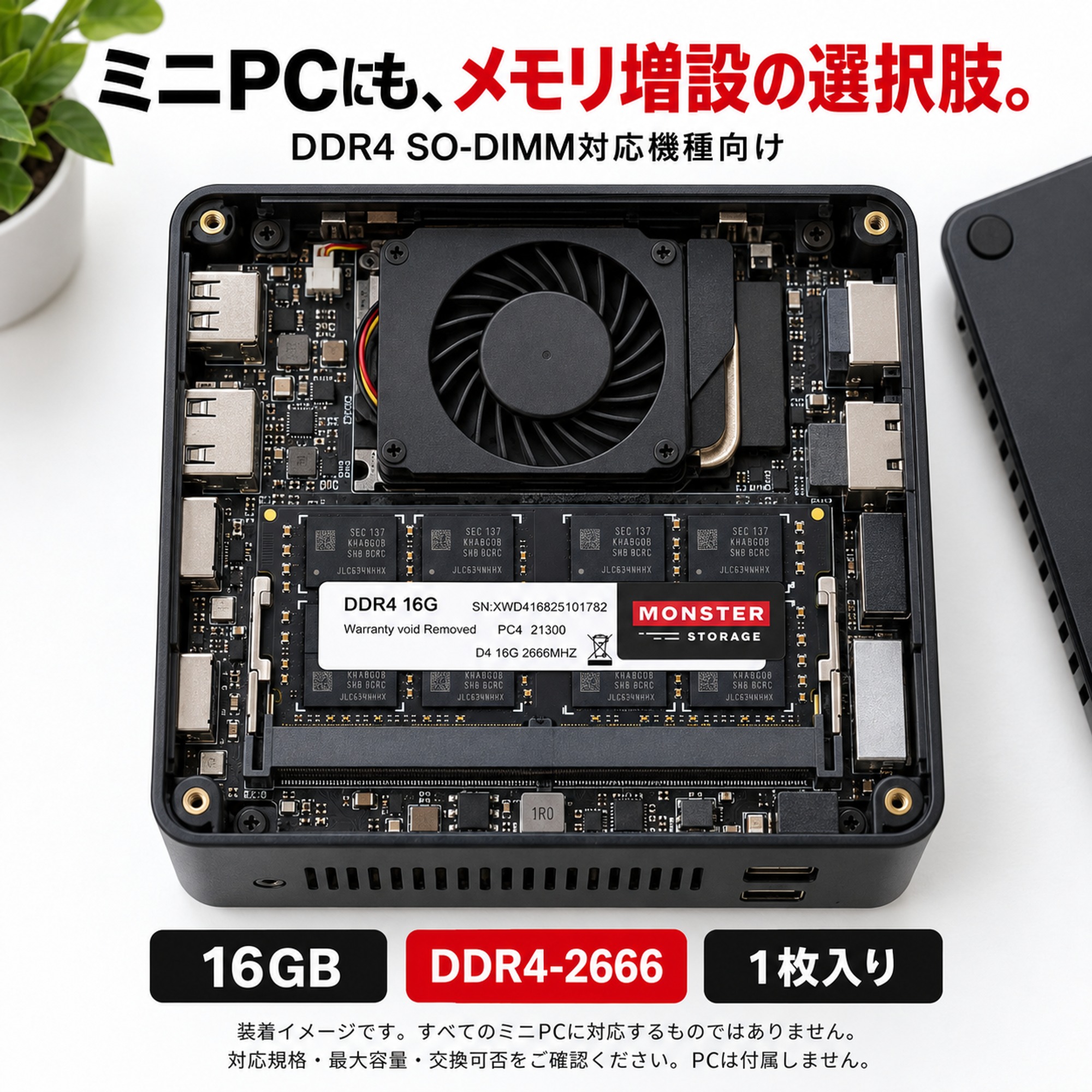 ミニPCへの取り付けイメージ
